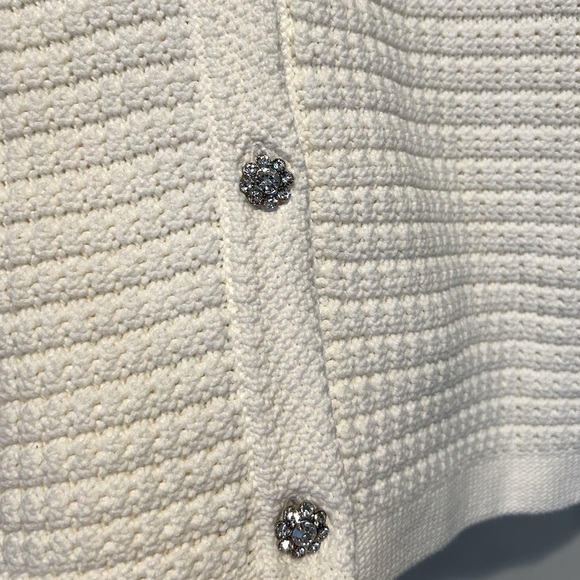 J. Crew Lady jacket cardigan with gem buttons in Ivory Size L - Picture 8 of 11